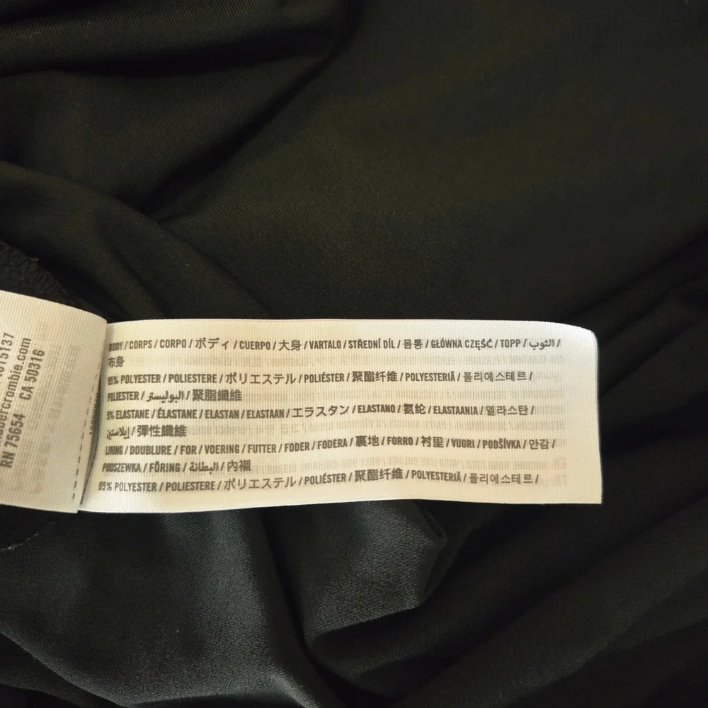 Abercrombie‎ Fitch Black Collared Ruched Long Sleeve Maxi Dress Womens XS